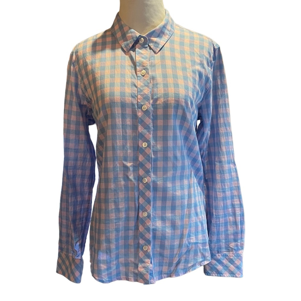 Vineyard Vines Relaxed Pink Blue Plaid Long Sleeve Button Up Shirt Classic Sz 8